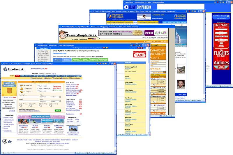 Comparing five travel sites