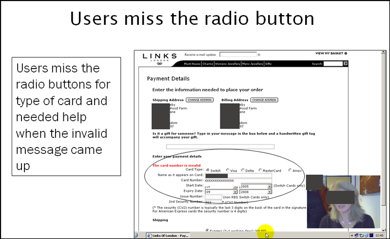 Retail site usability